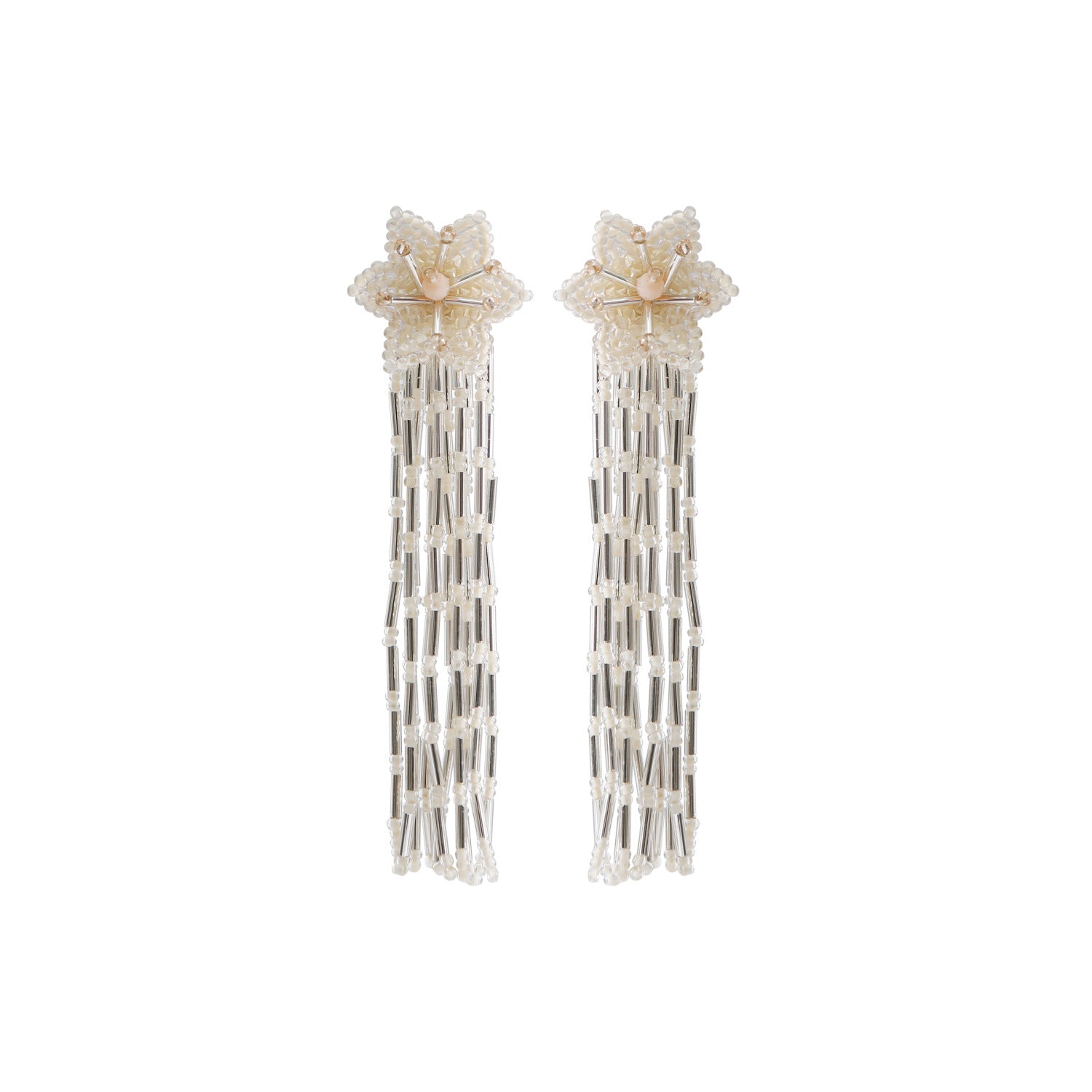 Wholesale Ethnic Style Handwoven Rice Bead Tassel Earrings